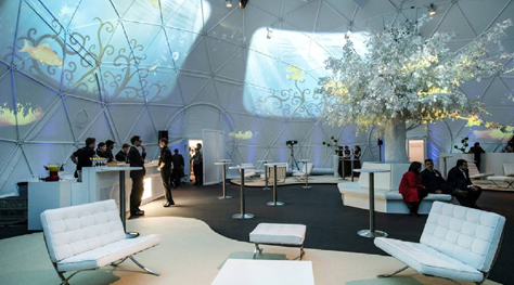4 TATA Davos 2013 ZENDOME Geodaetisches Domezelt Copyright Brogleworks
